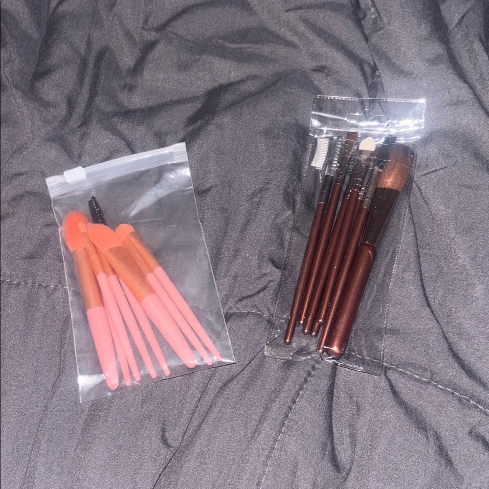 Pink and Brown Makeup Brush Set